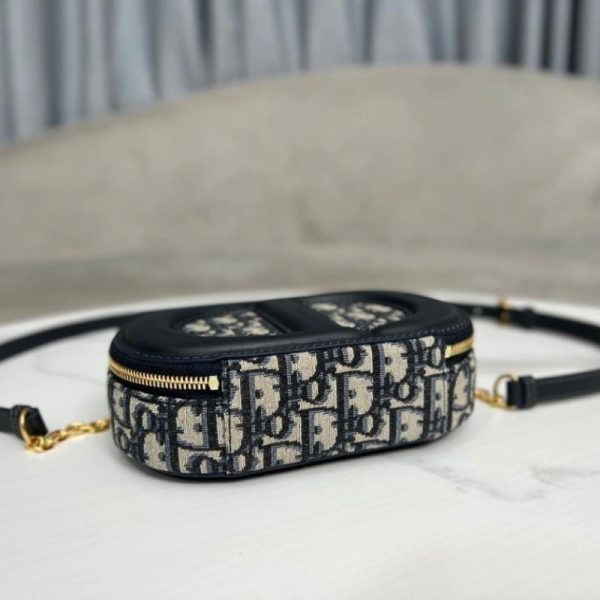 Shoulder Bag Dior Signature Camera Bag Jacquard Oblique Blue DOW009 - Image 3