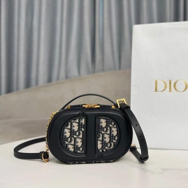 Shoulder Bag Dior Signature Camera Bag Jacquard Oblique Blue DOW009 - Image 5
