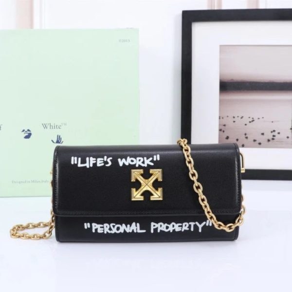 d136001_9953-1.jpg Jitney Slogan-Print Wallet Off-White OFF033 - Image 1