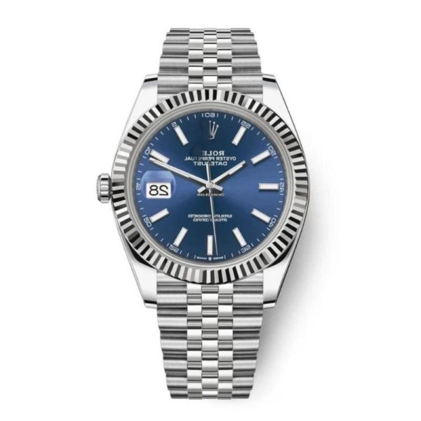 d137282_13260-1.jpg Rolex Date Just Blue Stick Dial RLX014 - Image 1