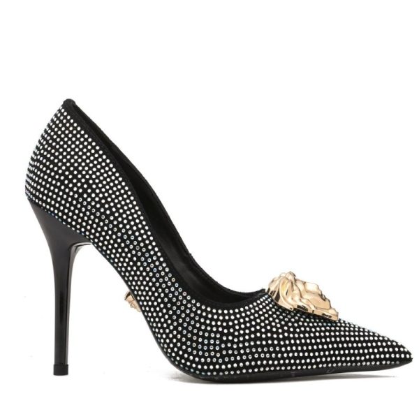 d137392_25436-1.jpg Versace Medusa Decollete Studded Pointed Toe Pump VSC009 - Image 1