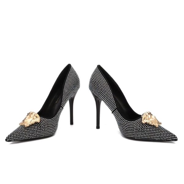 Versace Medusa Decollete Studded Pointed Toe Pump VSC009 - Image 4