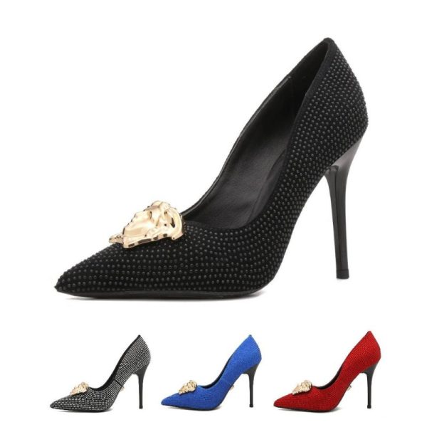 Versace Medusa Decollete Studded Pointed Toe Pump VSC009 - Image 5