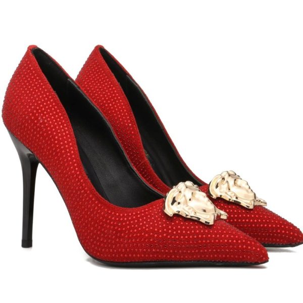 Versace Medusa Decollete Studded Pointed Toe Pump VSC009 - Image 14