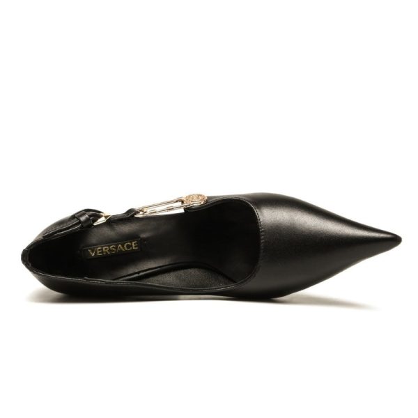 Versace Pointed Toe Stiletto Heel Pumps Buckle Strap VSC010 - Image 4