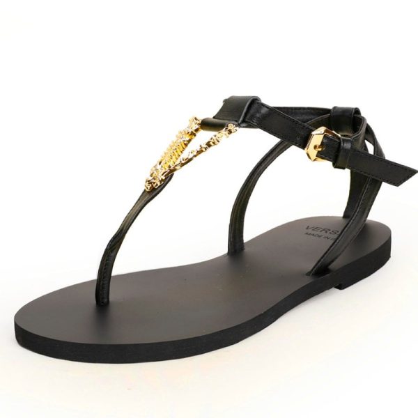 d137423_25482-1.jpg Versace Virtus Flat Sandals VSC012 - Image 1