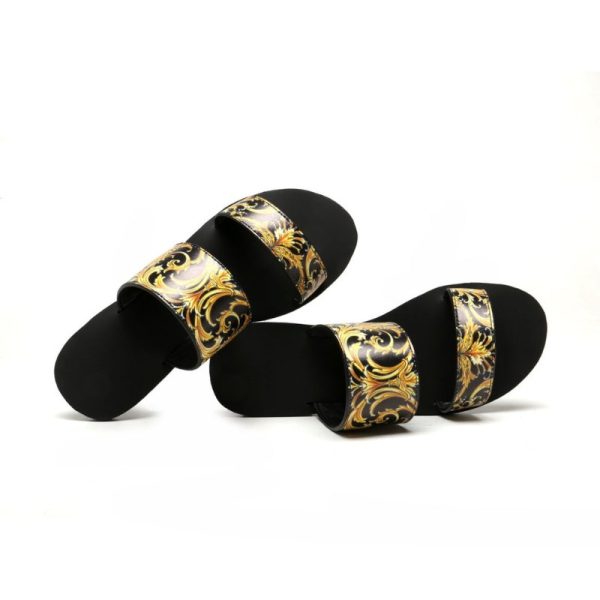 Versace Western Baroque Patterned Flat Sandals VSC014 - Image 4