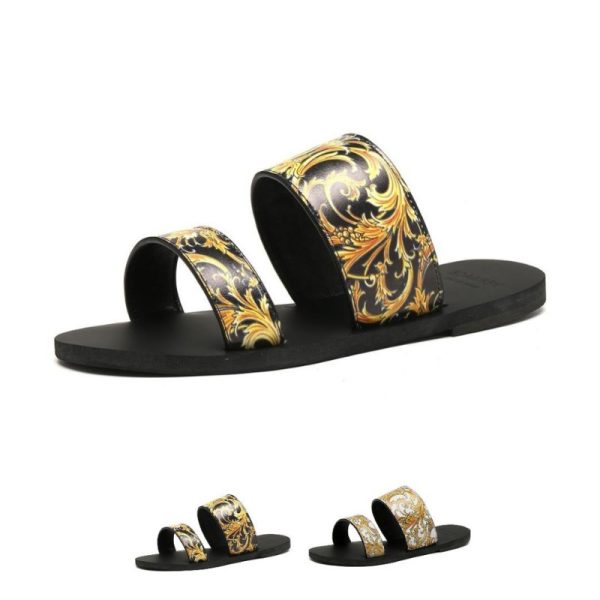 Versace Western Baroque Patterned Flat Sandals VSC014 - Image 6