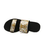 Versace Western Baroque Patterned Flat Sandals VSC014 - Image 8