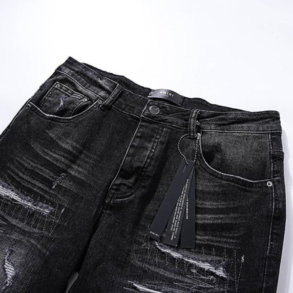 Jeans Amiri Logo Black AM024 - Image 3