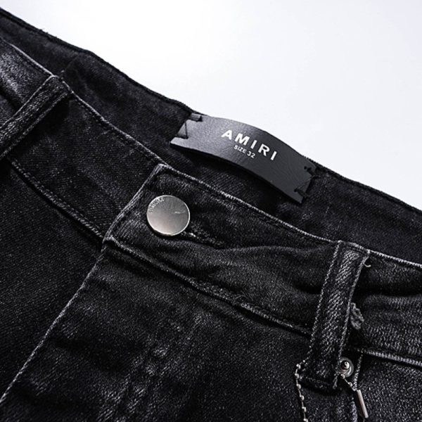 Jeans Amiri Logo Black AM024 - Image 6