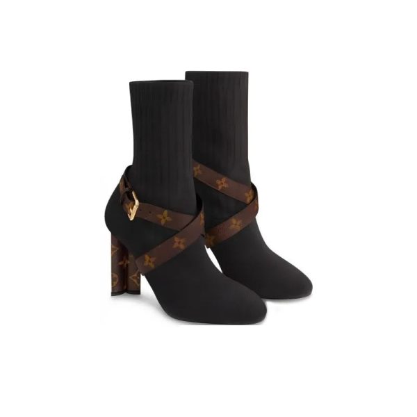 Louis Vuitton Silhouette Ankle Boots Heel And Strap LVW049 - Image 3