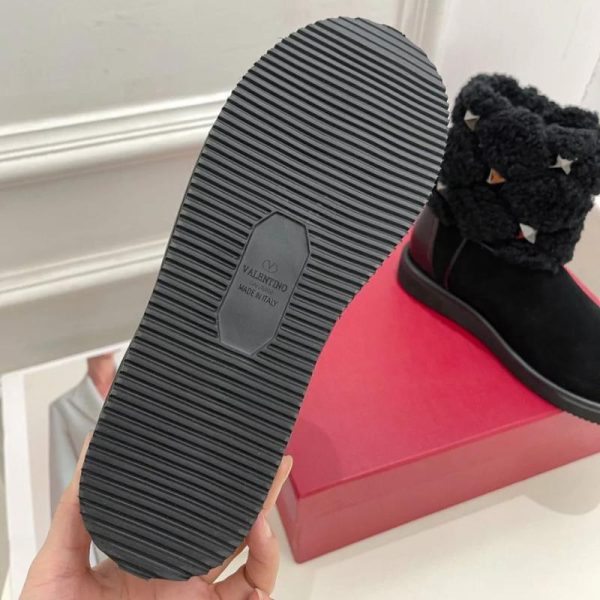 Valentino Boots Roman Stud Black Wool VL002 - Image 2