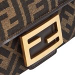 Bag Fendi Baguette Chain Midi In Tessuto Jacquard FF Marrone FE010 - Image 2