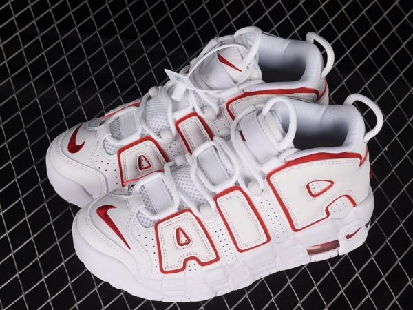 Nike Air More Uptempo White Varsity Red Outline - Image 2