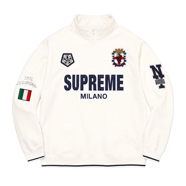 d69115_19188-1.jpg Sweatshirt Supreme Milano Half Zip White - Image 1