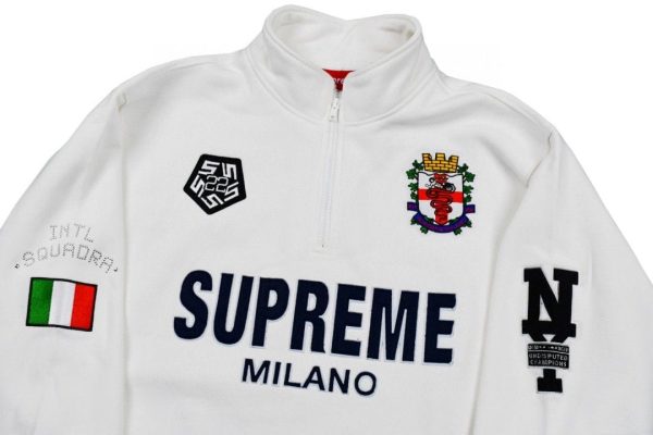 Sweatshirt Supreme Milano Half Zip White - Image 3