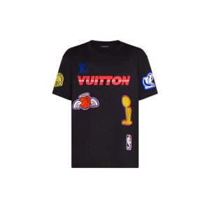 T-shirt Louis Vuitton x NBA Crossover Round Neck Printing