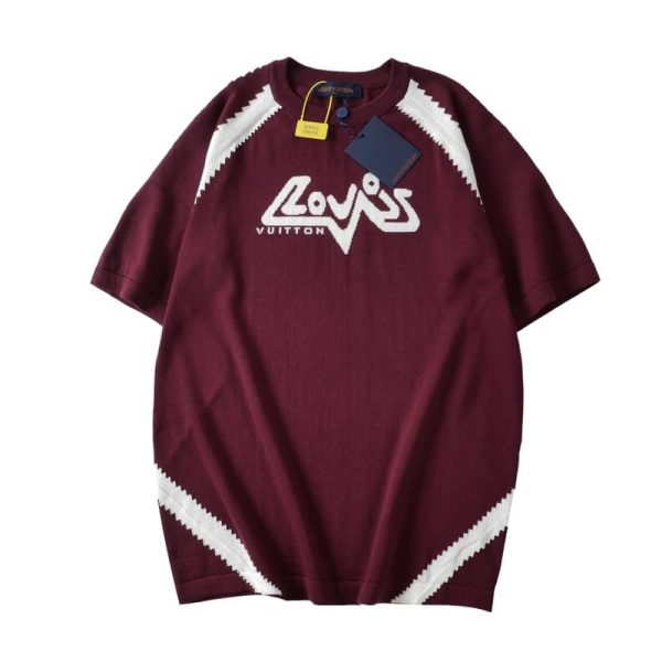 T-shirt Louis Vuitton Short-Sleeved Cotton Intarsia Crewneck - Image 4