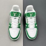 Louis Vuitton Trainer Green Monogram Denim White - Image 8