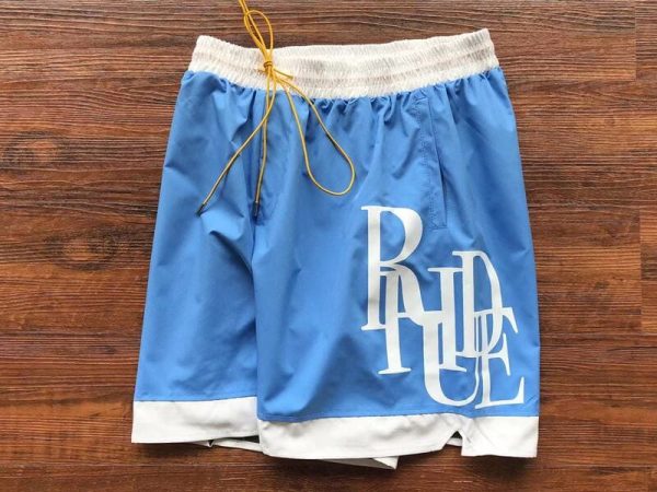 Rhude Side Logo Shorts Blue - Image 3