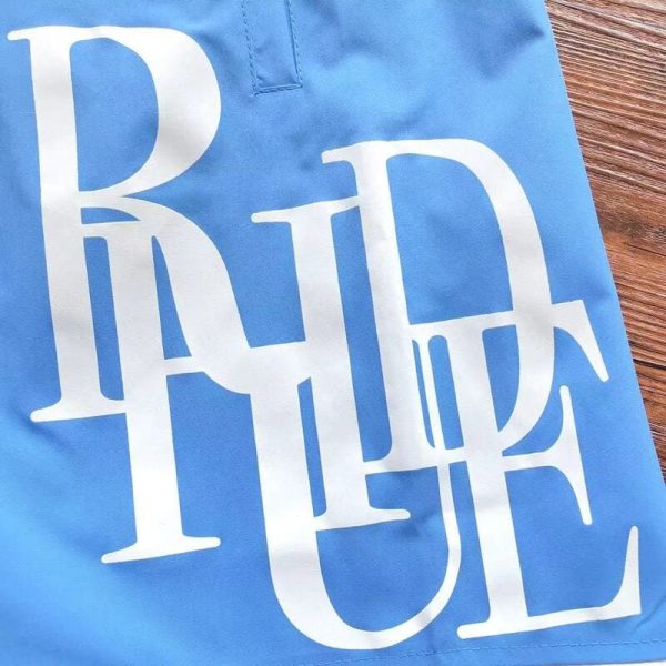Rhude Side Logo Shorts Blue - Image 4