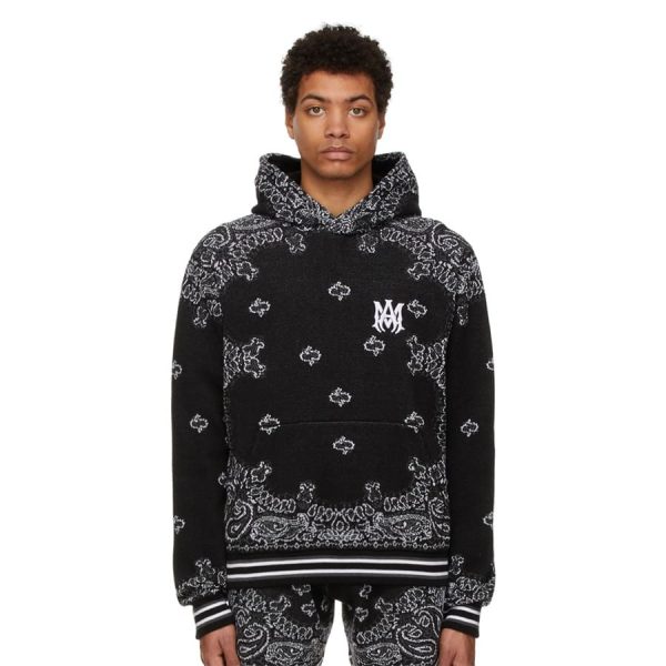 Amiri Bandana B-Ball Hoodie ‘BlackGrey’ - Image 3