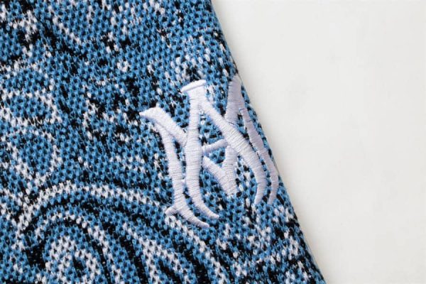 Amiri Bandana Crochet Basketball Shorts Blue - Image 4