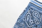 Amiri Bandana Crochet Basketball Shorts Blue - Image 8
