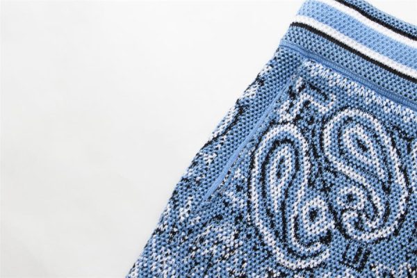 Amiri Bandana Crochet Basketball Shorts Blue - Image 8