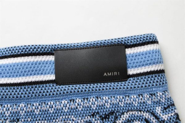 Amiri Bandana Crochet Basketball Shorts Blue - Image 9