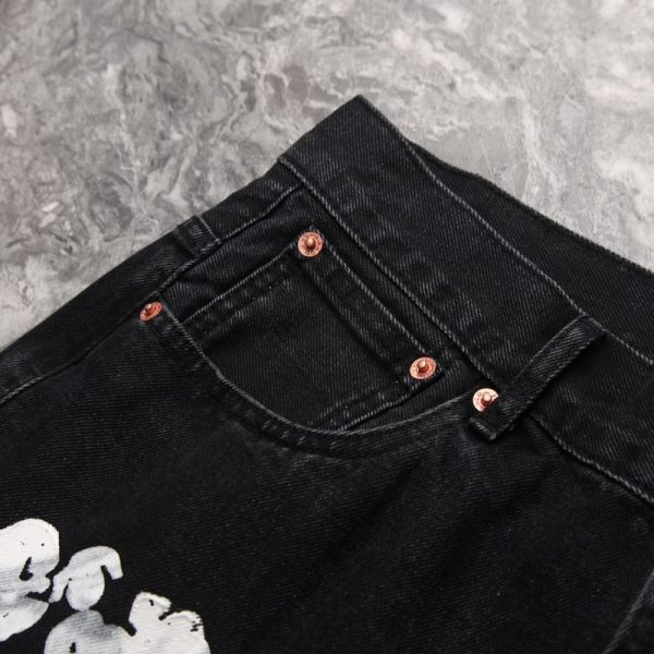 Denim Tears x Levi’s Cotton Wreath Jeans Black - Image 7