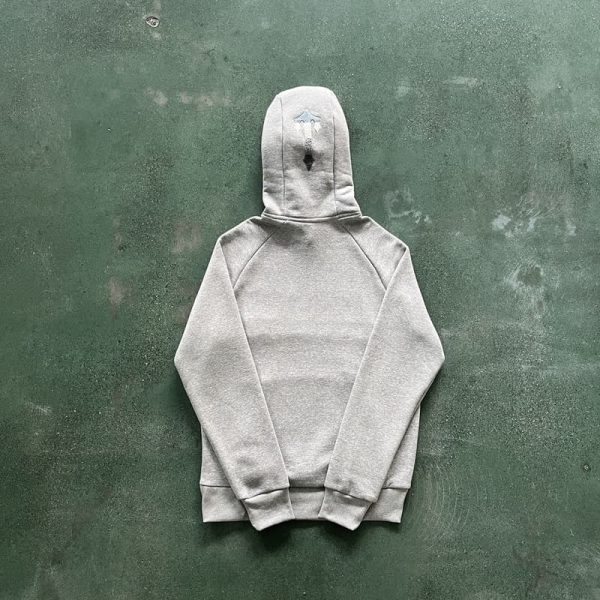 Set Trapstar Chenille Decoded 2.0 Hoodie Grey/Ice Blue - Image 4