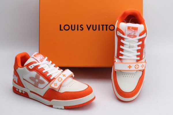 Louis Vuitton Trainer Monogram Denim Orange - Image 3