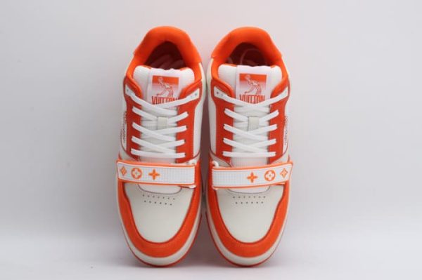 Louis Vuitton Trainer Monogram Denim Orange - Image 8