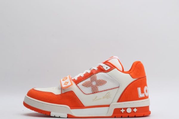Louis Vuitton Trainer Monogram Denim Orange - Image 9