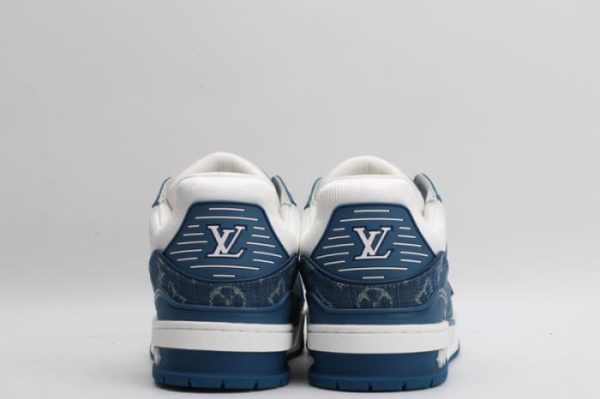 Louis Vuitton LV Trainer Monogram Denim White Blue - Image 5