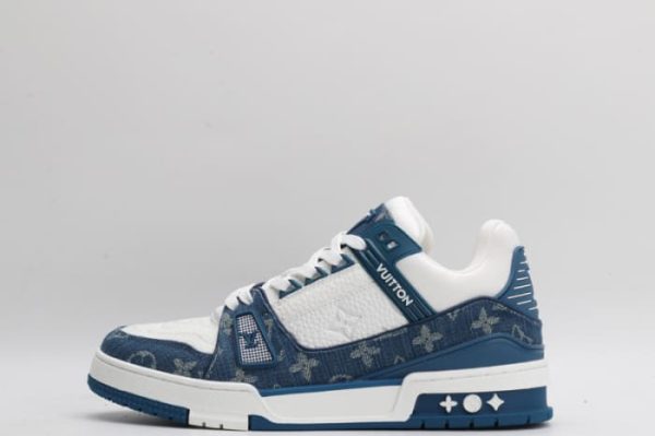 Louis Vuitton LV Trainer Monogram Denim White Blue - Image 8