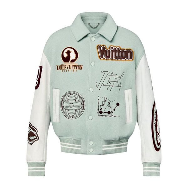 d69298_7699-1.jpg Jacket Louis Vuitton Leather and Wool Varsity - Image 1