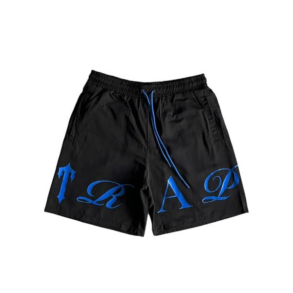 d69323_16491-1.jpg Shorts Trapstar Script Swimming Black/Dazzling Blue - Image 1