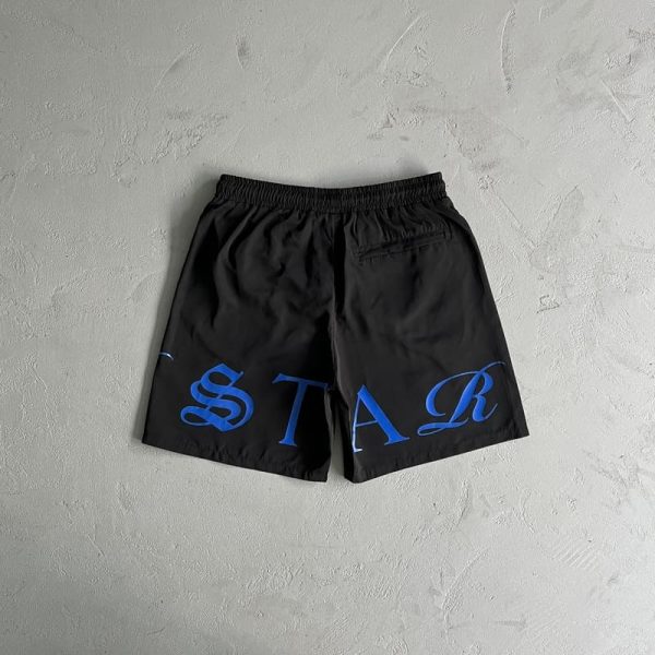 Shorts Trapstar Script Swimming Black/Dazzling Blue - Image 3