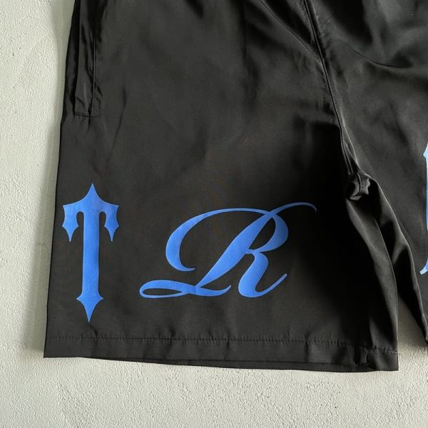 Shorts Trapstar Script Swimming Black/Dazzling Blue - Image 4