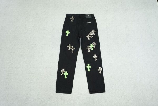 Jeans Chrome Hearts Green & Leopard Cross - Image 3
