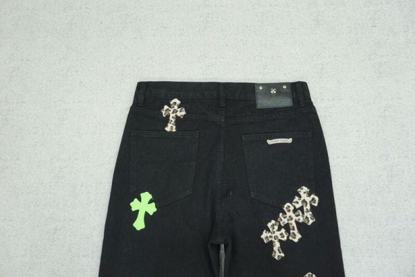 Jeans Chrome Hearts Green & Leopard Cross - Image 12