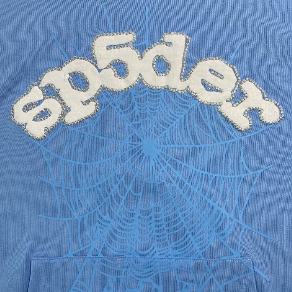 Hoodie Sp5der Web Sky Blue - Image 4