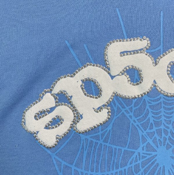 Hoodie Sp5der Web Sky Blue - Image 5