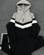 Set Trapstar V Stripe Hoodie Tracksuit Black - Image 2