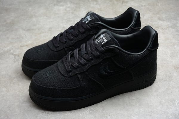 Stussy x Nike Air Force 1 Triple Black - Image 2