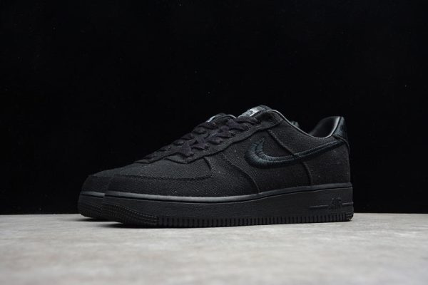 Stussy x Nike Air Force 1 Triple Black - Image 3