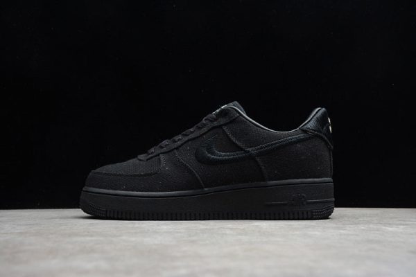 Stussy x Nike Air Force 1 Triple Black - Image 4